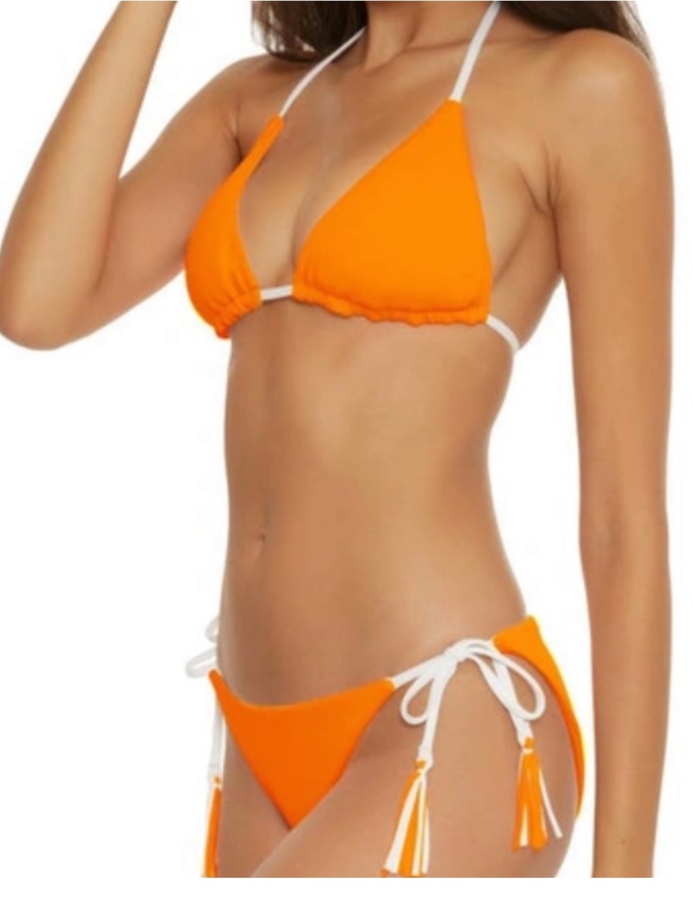 Becca orange and white reversible bikini NWOT size small
